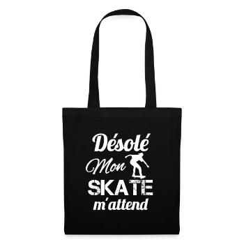 Désolé Mon Skate M’attend - Sac en tissu - noir - Devant