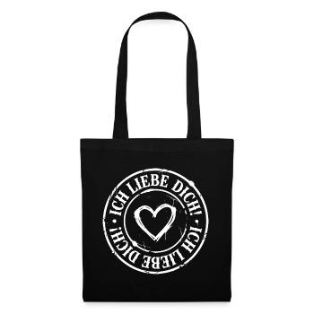 Je t’aime, mon cœur - Sac en tissu - noir - Devant