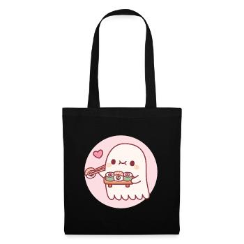 Cute Little Ghost Loves Sushi Rolls - Tote Bag - black - Front