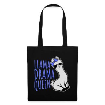 Llama Drama Queen Cool Sunglasses Sitting Funny - Tote Bag - black - Front