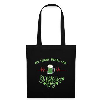 MY HEART BEATS FOR St PATRICK'S DAY - Sac en tissu - noir - Devant