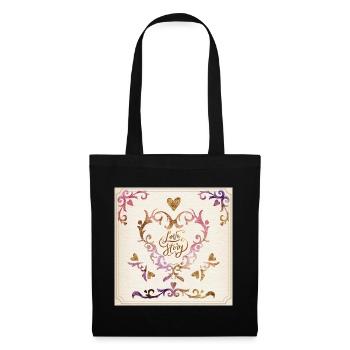Design élégant d’ornements en forme de cœur vintage - Sac en tissu - noir - Devant
