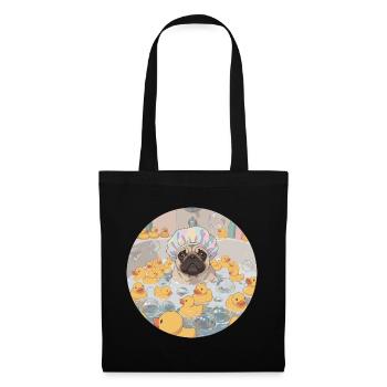 Mops in the bubble bath - Tote Bag - black - Front