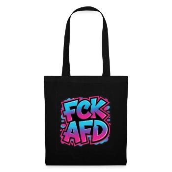 FCK AFD - Antifa Tee - Stoffbeutel - Schwarz - Vorne