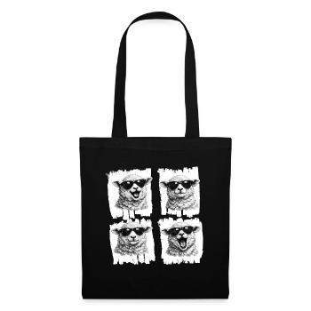 Quatuor de lunettes de soleil mouton - Sac en tissu - noir - Devant
