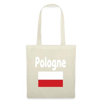 Pologne Typo et Drapeau Rouge - Sac en tissu - nature - Devant