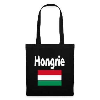 Ungarn Flagge und Wort Ungarn - Stoffbeutel - Schwarz - Vorne