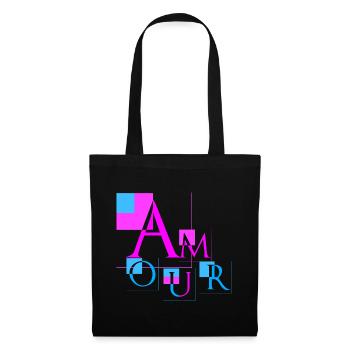 Geometric Love | Modern Pink & Blue Design - Tote Bag - black - Front