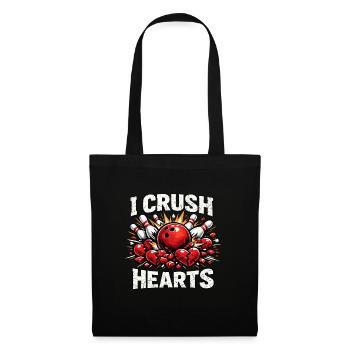 La Saint-Valentin Je brise des cœurs Boule d’amoureux au bowling - Sac en tissu - noir - Devant