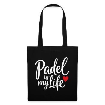Padel is my life Sportler Statement Herz - Stoffbeutel - Schwarz - Vorne
