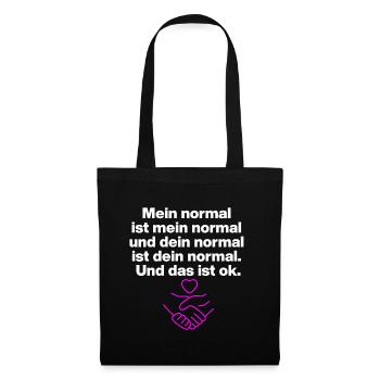 MON NORMAL EST MON NORMAL, LE TIEN VA BIEN ✌️ - Sac en tissu - noir - Devant