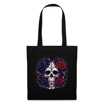 Gothic skull with roses - Tote Bag - black - Front