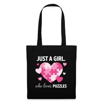 Juste une fille qui adore les énigmes - Sac en tissu - noir - Devant