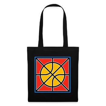 Retro-Basketball-Emblem - Stoffbeutel - Schwarz - Vorne