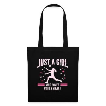 Citation d’une fille adore le volley-ball - Sac en tissu - noir - Devant