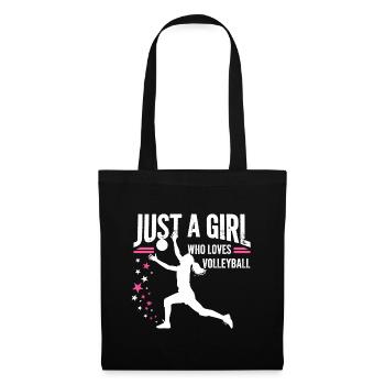 Citation d’une fille adore le volley-ball - Sac en tissu - noir - Devant