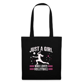 Citation d’une fille adore le volley-ball - Sac en tissu - noir - Devant