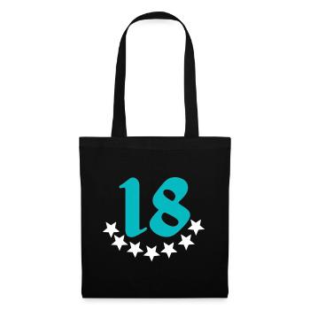 18 Star Pattern, Numbers, Birthday - Tote Bag - black - Front