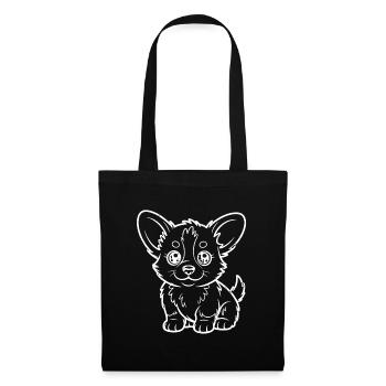 Chihuahua Linienkawaii Hund - Stoffbeutel - Schwarz - Vorne