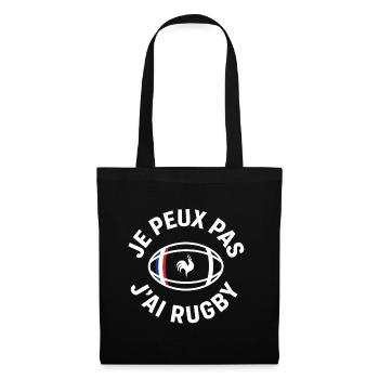 Französischer Rugby-Hahn – Ich kann nicht - Stoffbeutel - Schwarz - Vorne