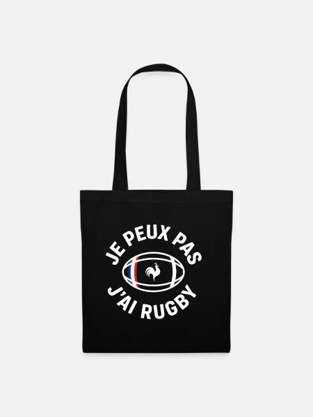 Französischer Rugby-Hahn – Ich kann nicht - Stoffbeutel - Schwarz