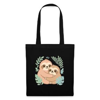 Cuddling sloths in the jungle - Tote Bag - black - Front