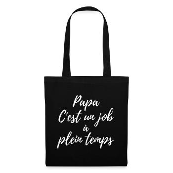 Père à plein temps – Script Élégant - Sac en tissu - noir - Devant