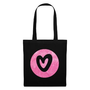 Heart Circle Fur Pink Fluffy Love Wedding - Tote Bag - black - Front