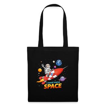 J’ai besoin de plus d’espace. Illustration d’astronaute sur fusée - Sac en tissu - noir - Devant