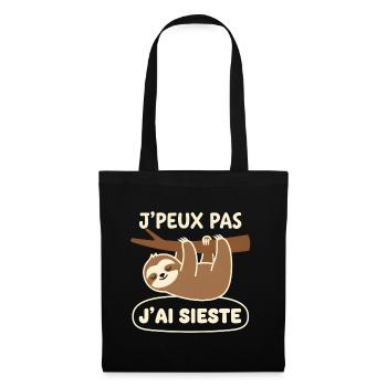 Sieste du paresseux - Sac en tissu - noir - Devant