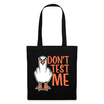 Ne me teste pas mouette oiseau coquine doigt d’honneur maléfique - Sac en tissu - noir - Devant