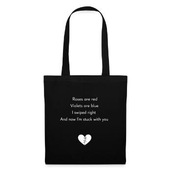Les roses sont rouges – Humour noir pour la Saint-Valentin - Sac en tissu - noir - Devant