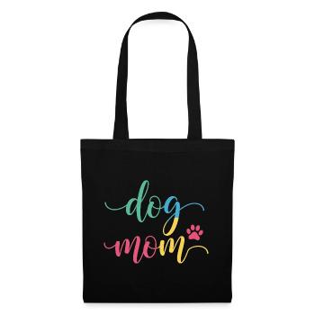 Maman de chien - Design coloré de maman de chien - Sac en tissu - noir - Devant