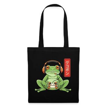 Japanese Gamer Frog Art Men Women Boys Funny - Tote Bag - black - Front