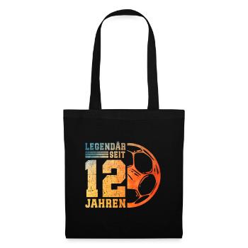 12e anniversaire 12 ans Football des enfants - Sac en tissu - noir - Devant