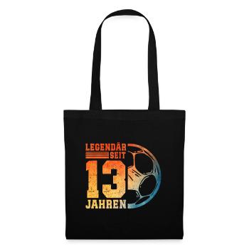 13e anniversaire Football 13 ans Garçon Adolescent - Sac en tissu - noir - Devant