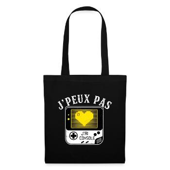 J'peux pas j'ai console cœur rétro - Sac en tissu - noir - Devant
