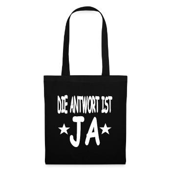 Ja - Stoffbeutel - Schwarz - Vorne
