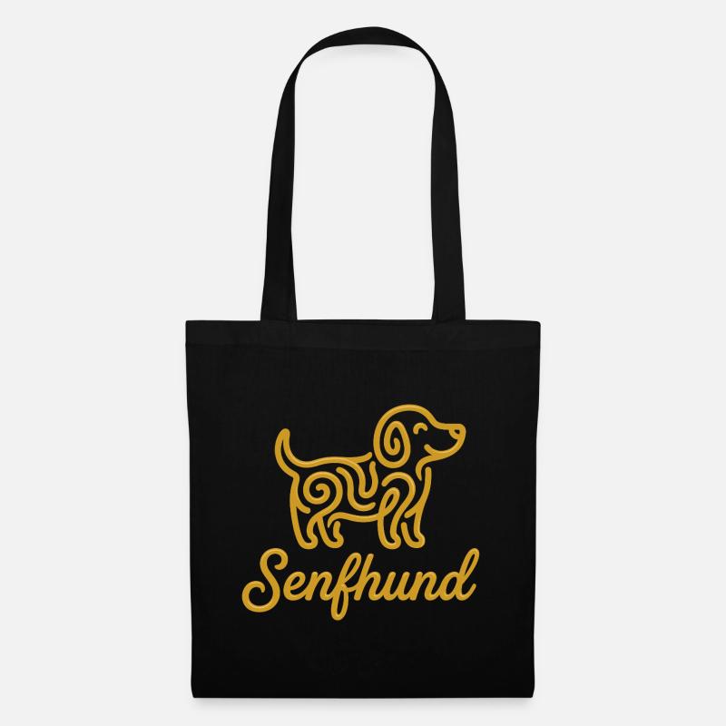Senfhund - Lustiges Mischling Hundedesign - Stoffbeutel - Schwarz