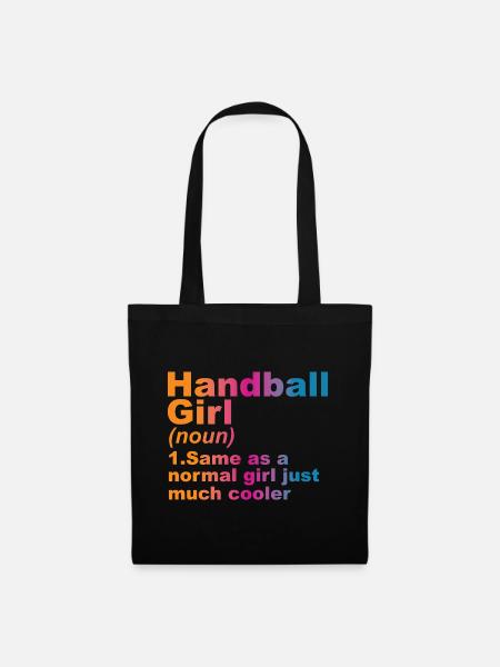 Handball Spielerin - Stoffbeutel - Schwarz