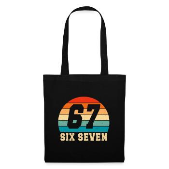 67 Six Seven Brainrot  - Stoffbeutel - Schwarz - Vorne