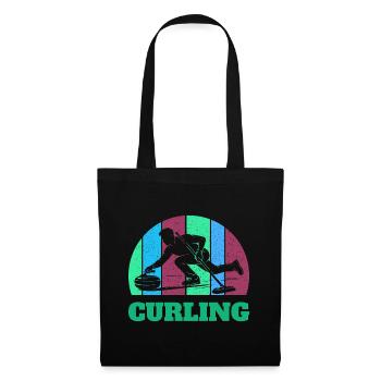 Curling Spieler Sport Wintersport Eis Präzision - Tote Bag - black - Front