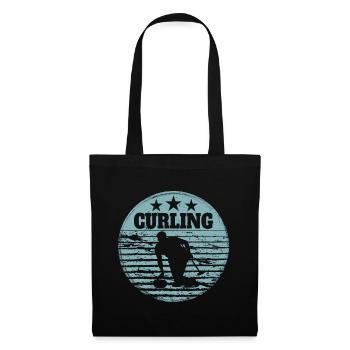 Curling Spieler Sport Wintersport Eis Präzision - Tote Bag - black - Front