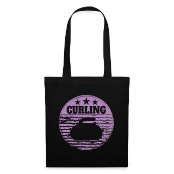 Curling Stone Winter Sports Vintage Retro Style - Tote Bag - black - Front