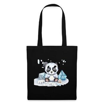 Panda câlin dans le trésor de glace - Sac en tissu - noir - Devant
