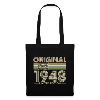 Originales Retro-Kassetten-T-Shirt von 1948 - Stoffbeutel - Schwarz - Vorne