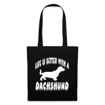 Dackel - Stoffbeutel - Schwarz - Vorne