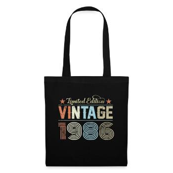 1986 40. Geburtstag - Stoffbeutel - Schwarz - Vorne