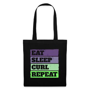 Eat Sleep Curl Repeat Retro Vintage Sport Look - Tote Bag - black - Front
