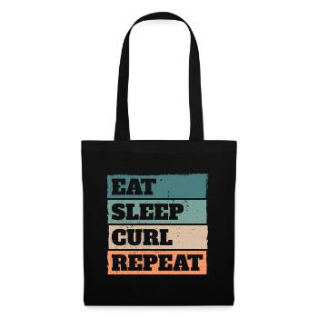 Eat Sleep Curl Repeat Retro Vintage Sport Look - Tote Bag - black - Front